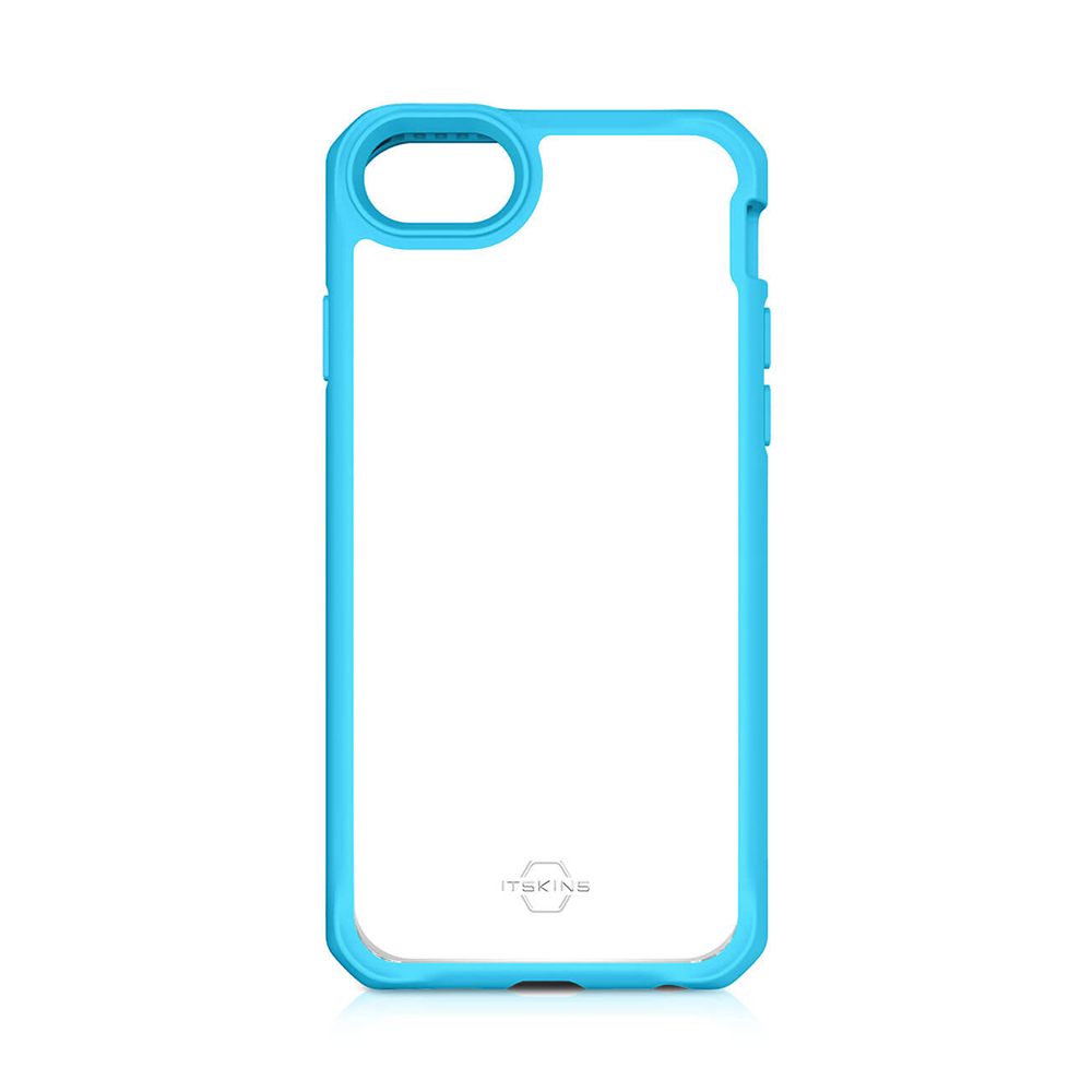 ITSKINS Hybrid Solid Case for Apple iPhone SE, 8, 7, 6s, 6 - Blue & Transparent